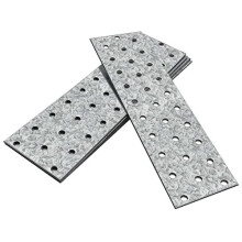 OMIdeas 5 x Flat Joining Plates (200 x 60 x 2) Connecting Perforated Metal Brace Bracket Timber Wood Fixing Galvanised Steel Repair Connecto