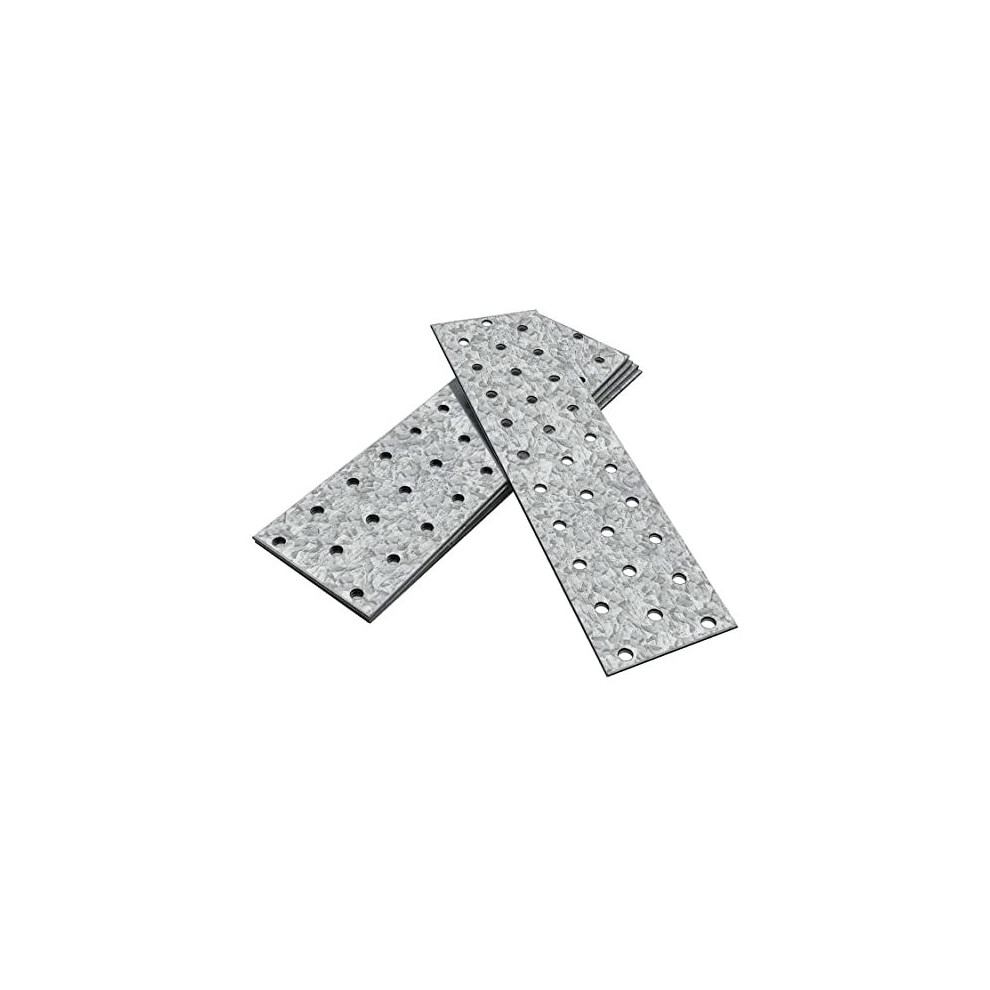 OMIdeas 5 x Flat Joining Plates (200 x 60 x 2) Connecting Perforated Metal Brace Bracket Timber Wood Fixing Galvanised Steel Repair Connecto