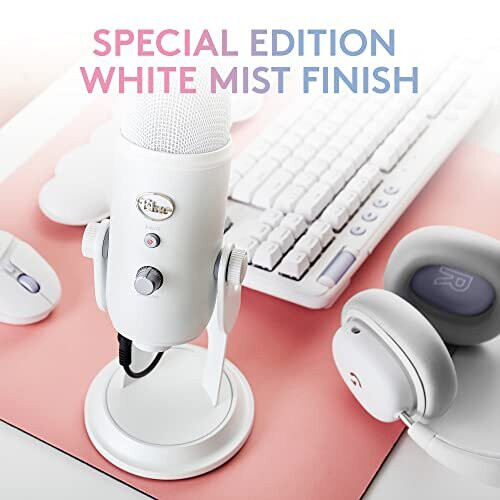 Logitech Micrófono gamer - Con cable - Logitech G - Azul Yeti - USB - Blanco 1