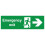 Emergency exit right safety sign (L) - 1mm Plastic sign - 450m x 150mm 1