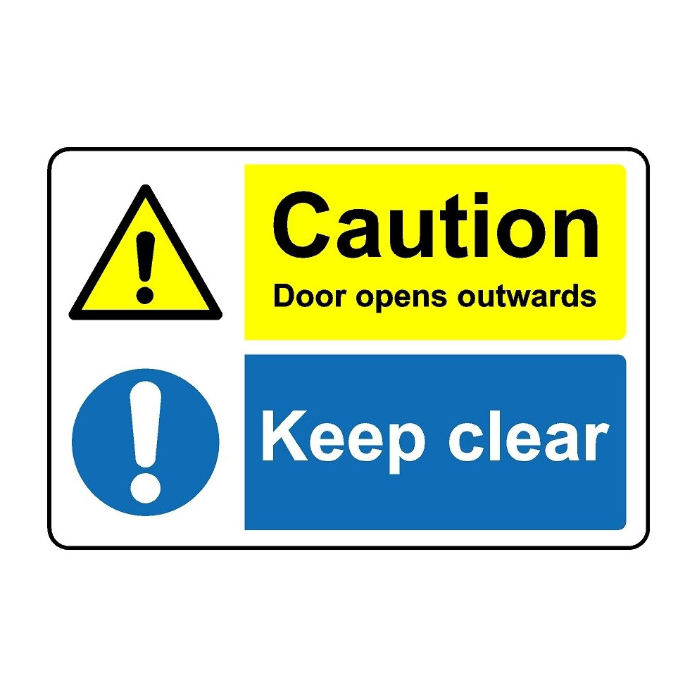 Caution door opens outwards keep clear safety sign - 1mm Plastic sign - 300mm x 200mm-image-OPC-PBGK26R-NEW
