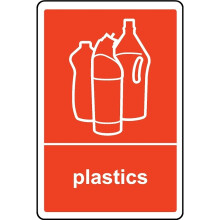 Plastics recycling sign - 3mm Aluminium sign - 300mm x 200mm