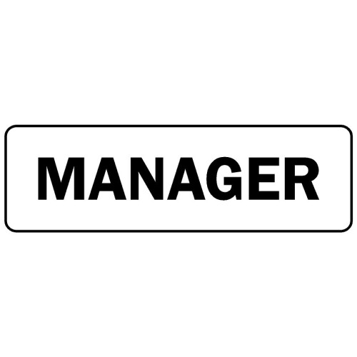 Manager sign (L) - Self adhesive sticker - 450mm x 150mm