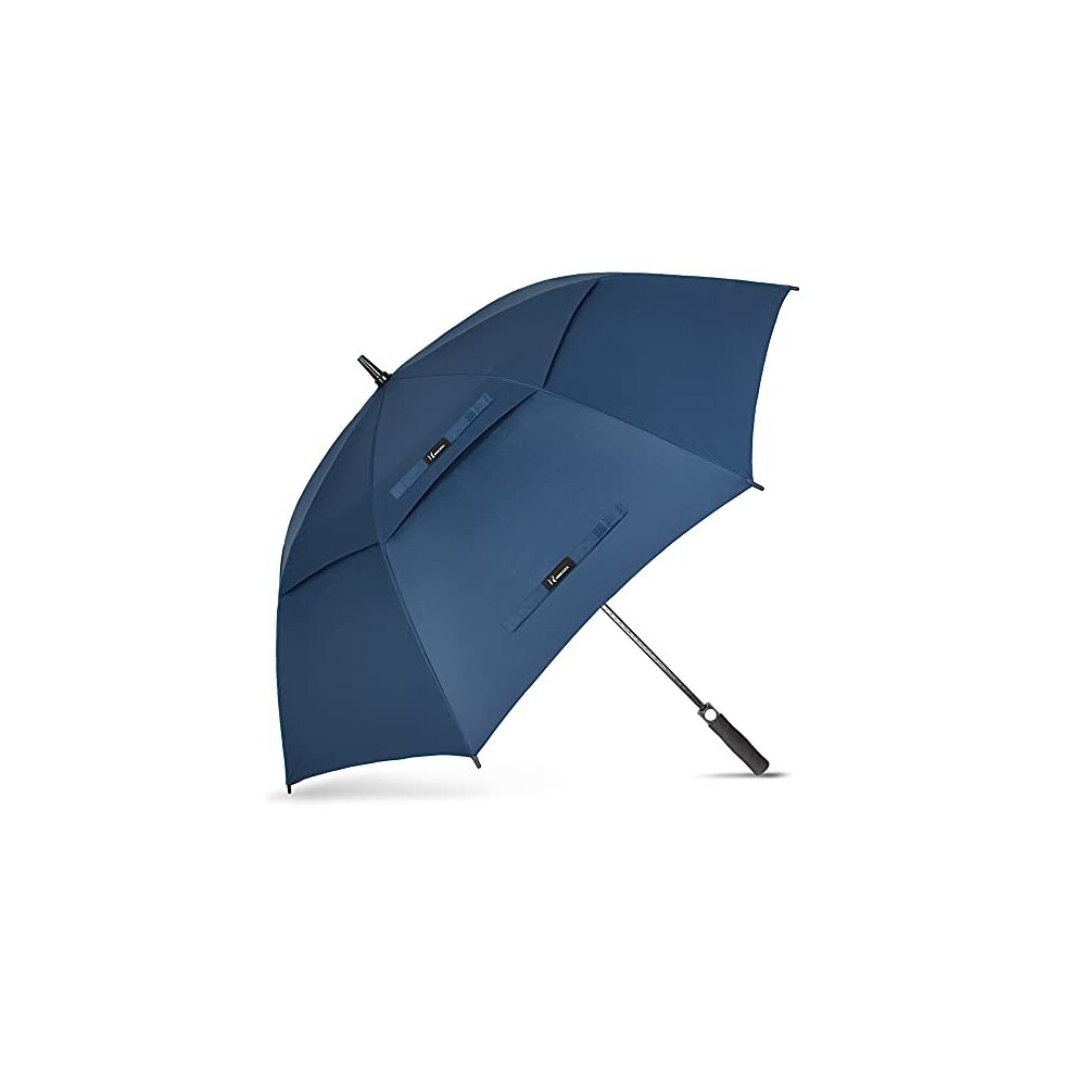 NINEMAX Large Golf Umbrella Windproof Strong 62 Inch,Extra Big Golf Umbrellas Automatic Open - Gents Umbrella Double Canopy (Navy Blue)