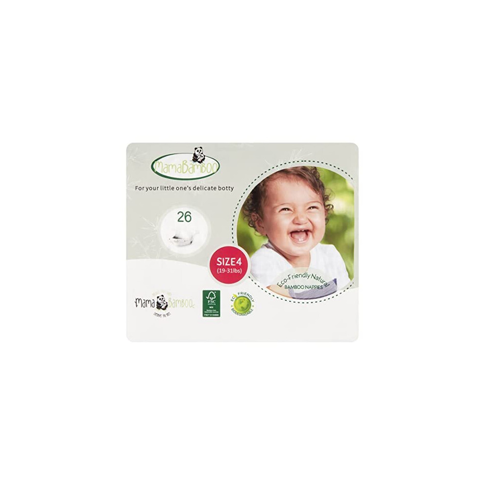 Mama Bamboo Luxury Soft Nappies (Size 4) - Chlorine-Free Hypoallergenicâ (Size 4) Bamaboo