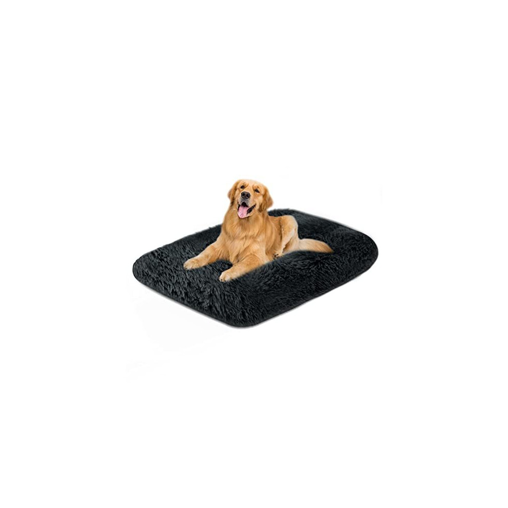 Dog Bed Crate Mattress - 36 Inch Fluffy Anti Anxiety Calming Pet Bed cushion - Washable Soft Plush Comfy Puppy Beds Padded Cat Mat Non Slip