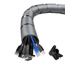 Cable Tidy Cable Management Sleeve, shinfly 10m/32.8ft Wire Tidy Sleeve with a Wire Guide Clip, â
0.87"+â
1.1"/22mm+28mm Cable Tidy Tube W