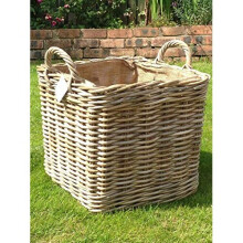 Very Strong Excellent Quality Lined Square Log Basket / Storage Basket