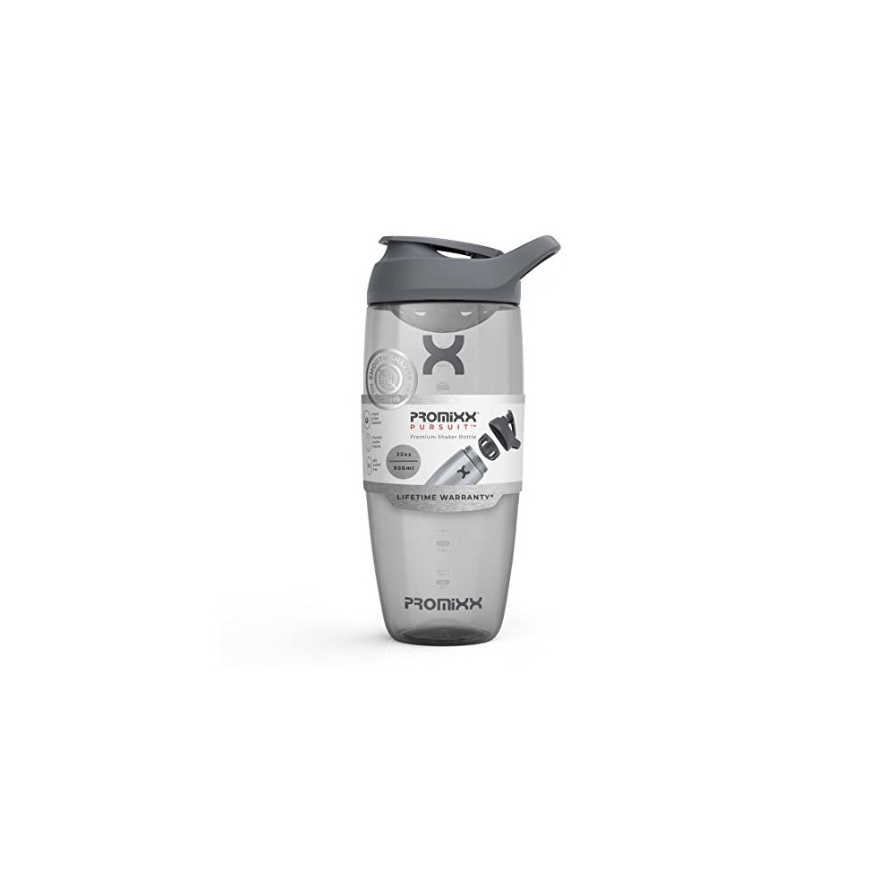 Promixx Gray Pursuit Protein Shaker Bottle - Premium Shaker For Protein Shakes - Lifetime Durability, Leakproof, Odourless - 950Ml / 32Oz (Graphi