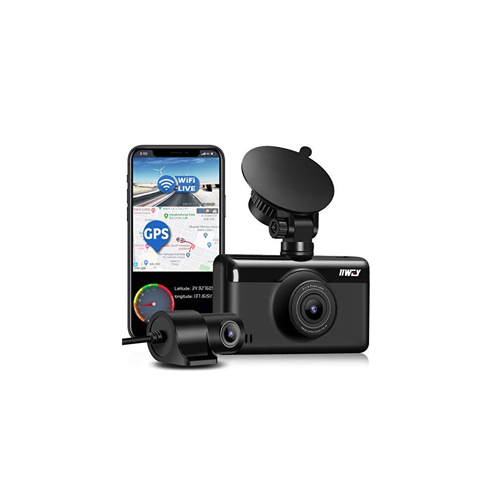 Dash Cam Front and Rear 4K & 1080P Ã£Built with WIFI & GPSÃ£Dual dash Cam (Single Front 4K), Car Camera 3 Inch Touch Screen Dash Camera, D