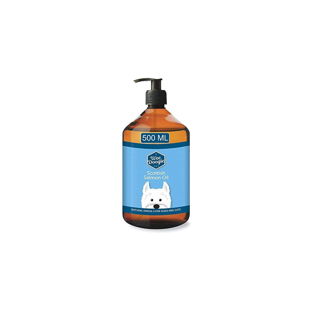 Wee Doogie 100% PURE SALMON OIL for Dogs, Cats, Horses & Pets 500ml | 100% Pure Natural Food Grade Supplement | Omega 3, 6, 9 For Skin, Coat