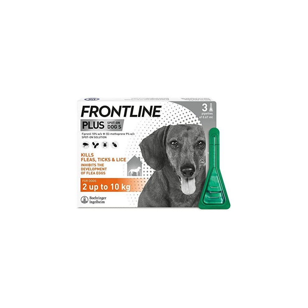 FRONTLINE Plus Flea & Tick Treatment for Small Dogs (2-10 kg) - 3 Pipettes, Flea And Tick Treatment For Dogs