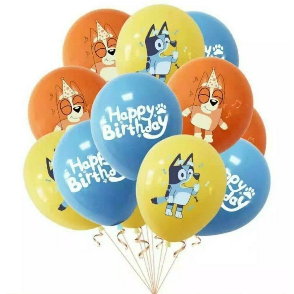 12" Bingo Bluey Kids Printed Latex Balloons Party Birthday Decorations UK