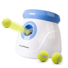 Pet Prime Automatic Dog Ball Launcher - Dog Ball Thrower, Interactive Puppy Pet Fetch Toy, Dog Ball Throwing Machine, 3 Tennis Balls Include