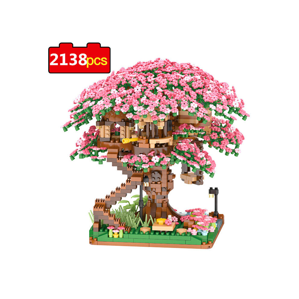 (2138pcs) Blocks Bricks City Mini Sakura Succulents Cherry Blossom House Tree Model Building Blocks Toys