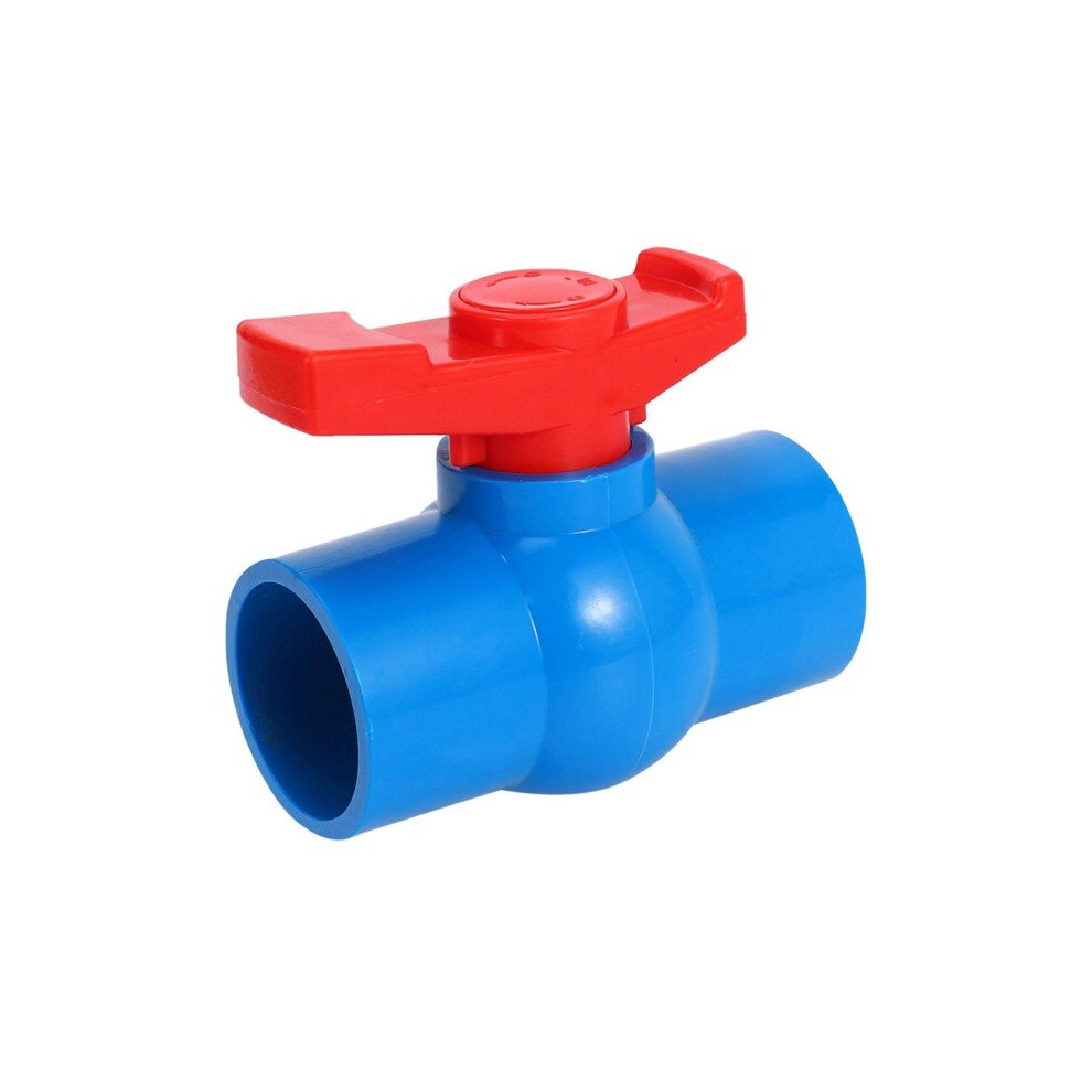 40Mm X 40Mm Full Port Red Handle Lever U-Pvc Ball Valve Blue 4762016947439