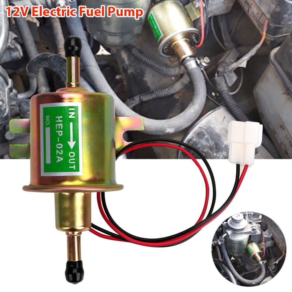 Electric Fuel Pump 12V Universal Low Pressure Inline Fuel Pump Metal Heavy Duty