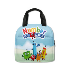 (LightBlue) Bags Numberblocks Lunch Ice Bag Thermal Insulated Cooler Students Kids Picnic