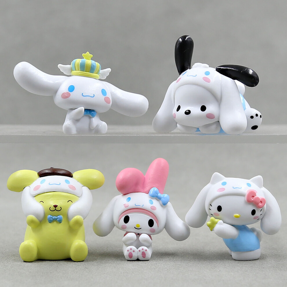 Melody Hello 5pcs Kitty Cinnamoroll Figure Purin Toy Model Decor Kid Xmas Gift