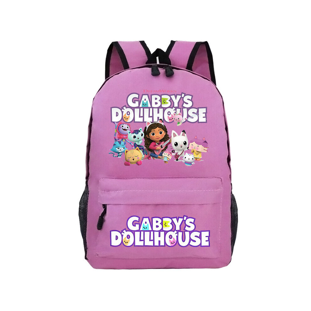 (DarkPink) Gabbys Backpack Dollhouse Schoolbag Students Kids Boys Kindergarten Girls