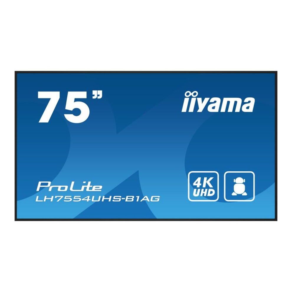 iiyama ProLite LH7554UHS-B1AG 75" Class (74.5" viewable) LED-backlit LCD display - 4K - for digital signage