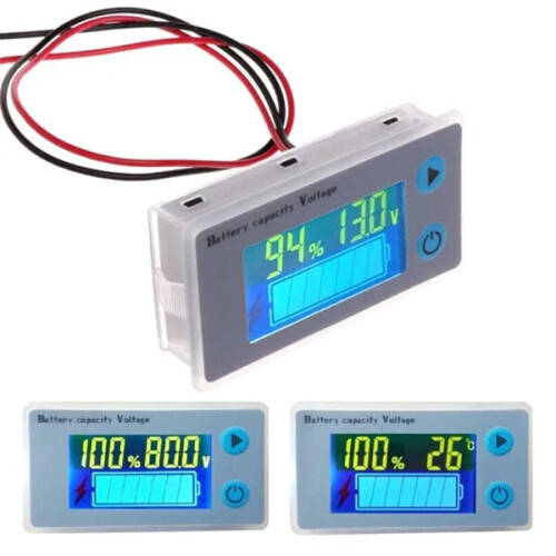 LCD Display Battery Capacity Indicator Digital Voltmeter Voltage Tester Monitor 10-100V