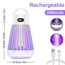 (NEW white) Outdoor Camping Mosquito Killer Lamp LCD Anti Mosquito Repellent Electric Kills Fly Trap Led Insect Repeller Charging Bug Zapper