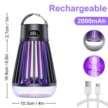 (NEW black) Outdoor Camping Mosquito Killer Lamp LCD Anti Mosquito Repellent Electric Kills Fly Trap Led Insect Repeller Charging Bug Zapper