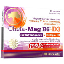 OLIMP CHELA MAG B6+D3 30 kap Magnesium Vitamin B6 Chelate MENMAG NEOMAG MAGNEZ