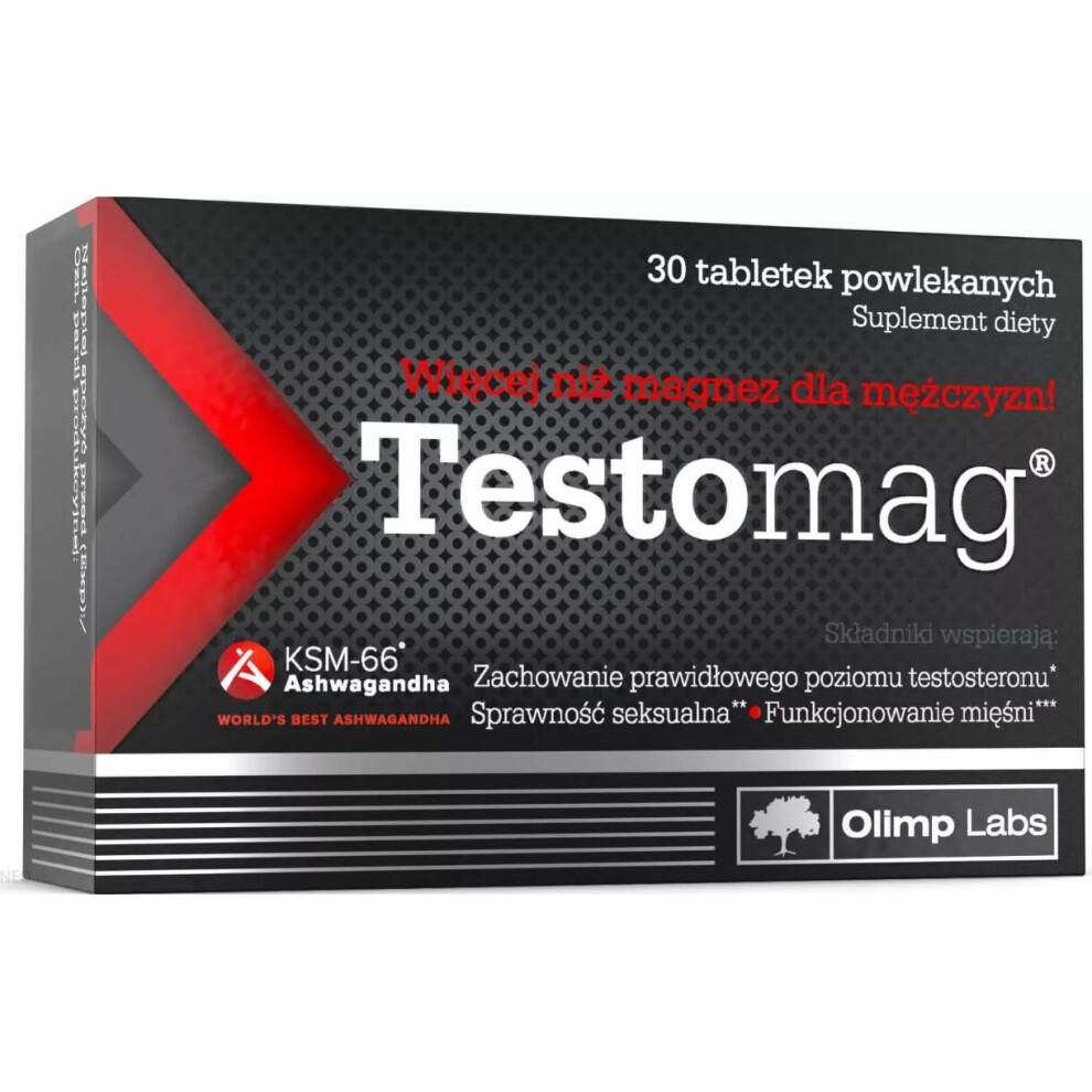 New Polskie Suplementy Olimp Testomag 30 Tab Magnesium Vitamin B6 Zinc Energy Libido