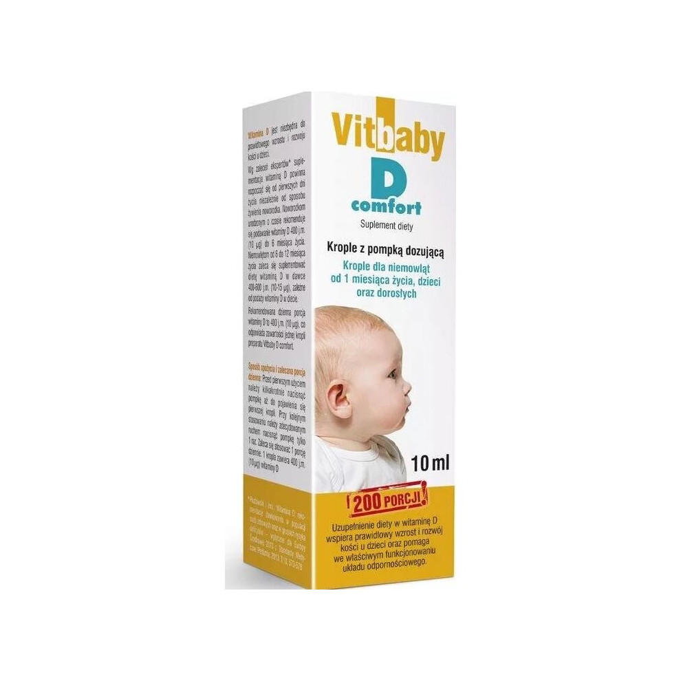 Polskie Suplementy Vitbaby D Krople 10Ml Vitamin D For Infants Drops Witamina D Niemowleta D-Vitum