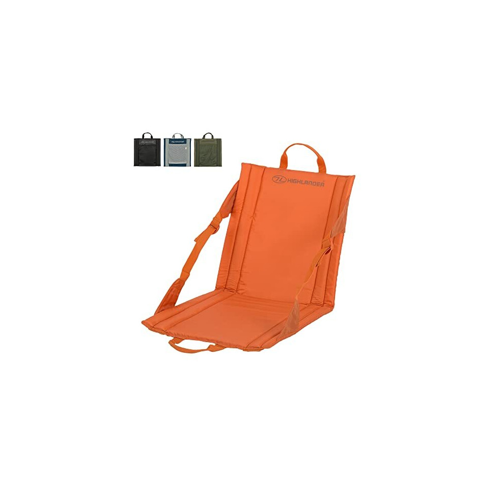 Highlander Folding Camping Chair – Portable And Lightweight Foldable Camp Chairs, For Stadium Seat, Bleacher Seat With Back Support And Pocket Orange