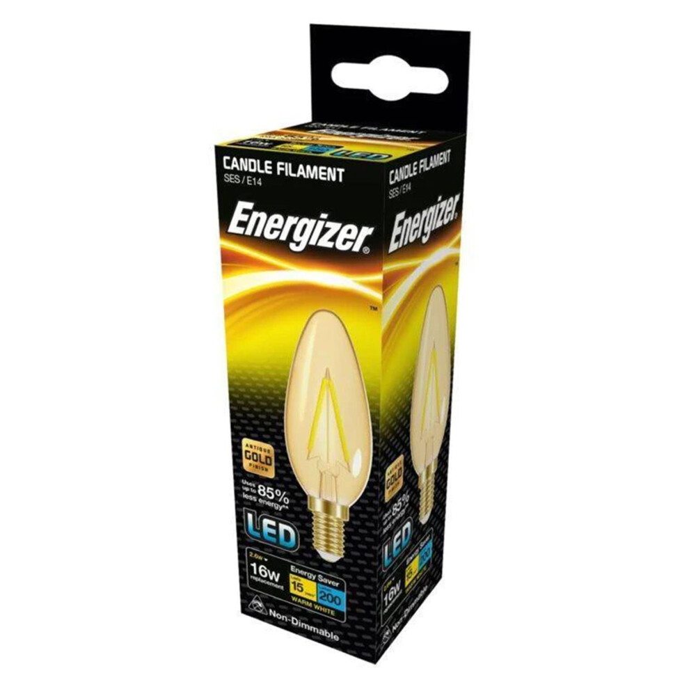 Energizer LED Energy Saving Lightbulb E14 2.6 W, Warm Golden Light