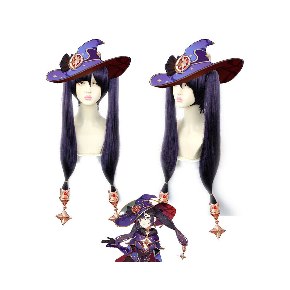 Dinamr Unisex Not,Specified Impact Mona Genshin Wig Hairpiece Adult Cosplay Props Halloween Party Carnival