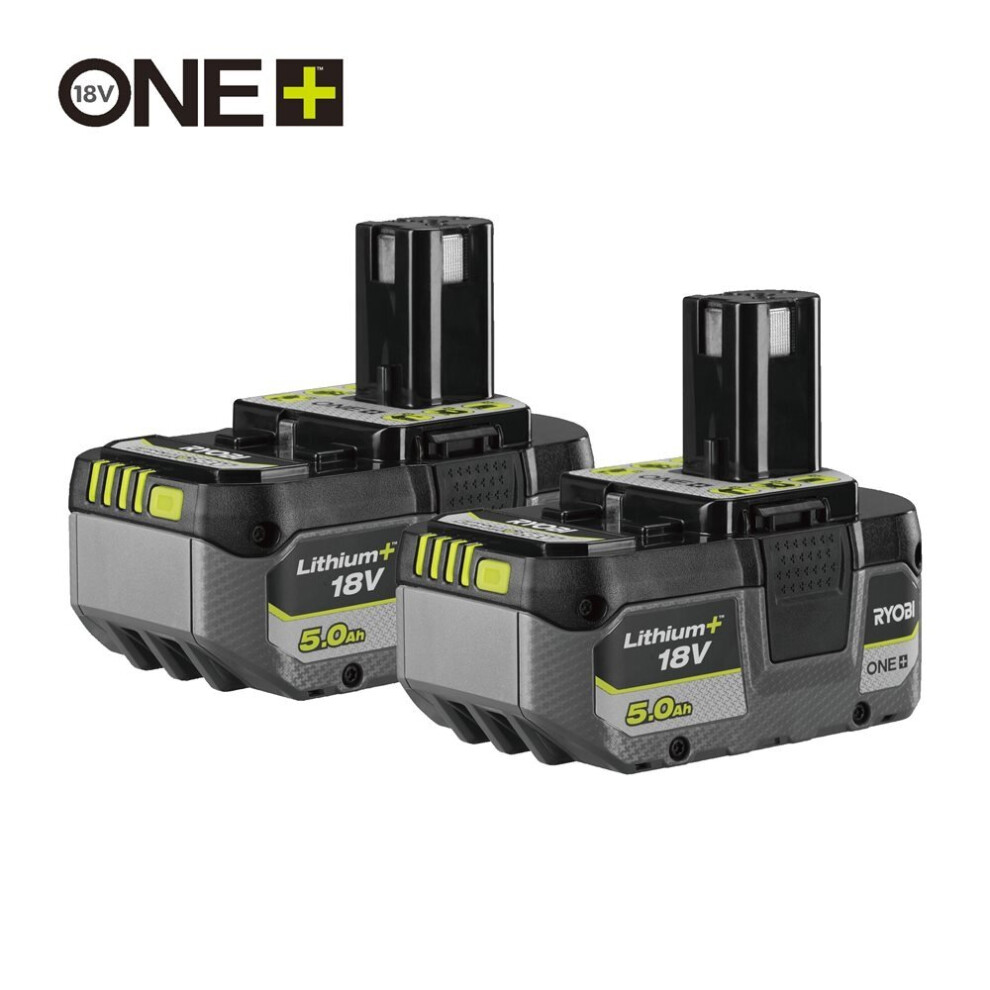 Ryobi RB1850X2 18V ONE+ 5.0AH Lithium+ Compact Battery Twin Pack