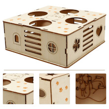 1Pc Hamster Maze Guinea Pig Hideout House Wooden Hamster Playground