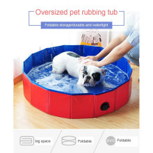 ( Size L : 80cm ( Dia ) x 20 cm ..., Red) LARGE FOLDING PET BATH DOG SWIMMING POOL PORTABLE BATH PADDLING PUPPY BATHTUB