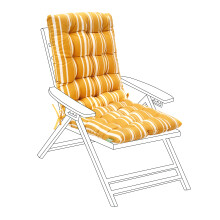 (Jungle Horizon) Gardenista Indoor / Outdoor High Back Chair Cushion Tufted Pad Garden Recliner Chair Seat Cushion