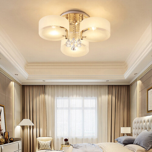 Living And Home (3 Head) Modern LED Crystal Ceiling Light Chandelier Lamp 1