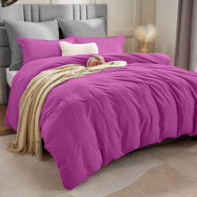 (KING, PURPLE) Plain Duvet Cover Luxury Hotel Quality Reversible Quilt Covers Bedding Set Single Double King