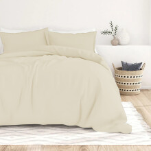 (KING, CREAM) Plain Duvet Cover Luxury Hotel Quality Reversible Quilt Covers Bedding Set Single Double King