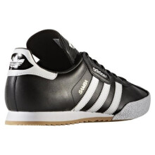 (12 UK) Adidas Originals Samba Super Black Leather Mens Trainer Shoes