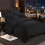 Imperial Rooms (Black , Super King) Plain Duvet Cover Single Double King Bed Set Quilt 1