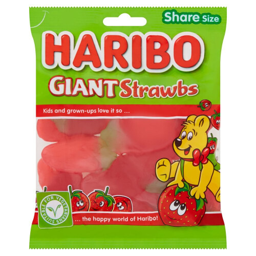 Haribo HARIBO Giant Strawbs Bag 160g (Pack of 12) 2