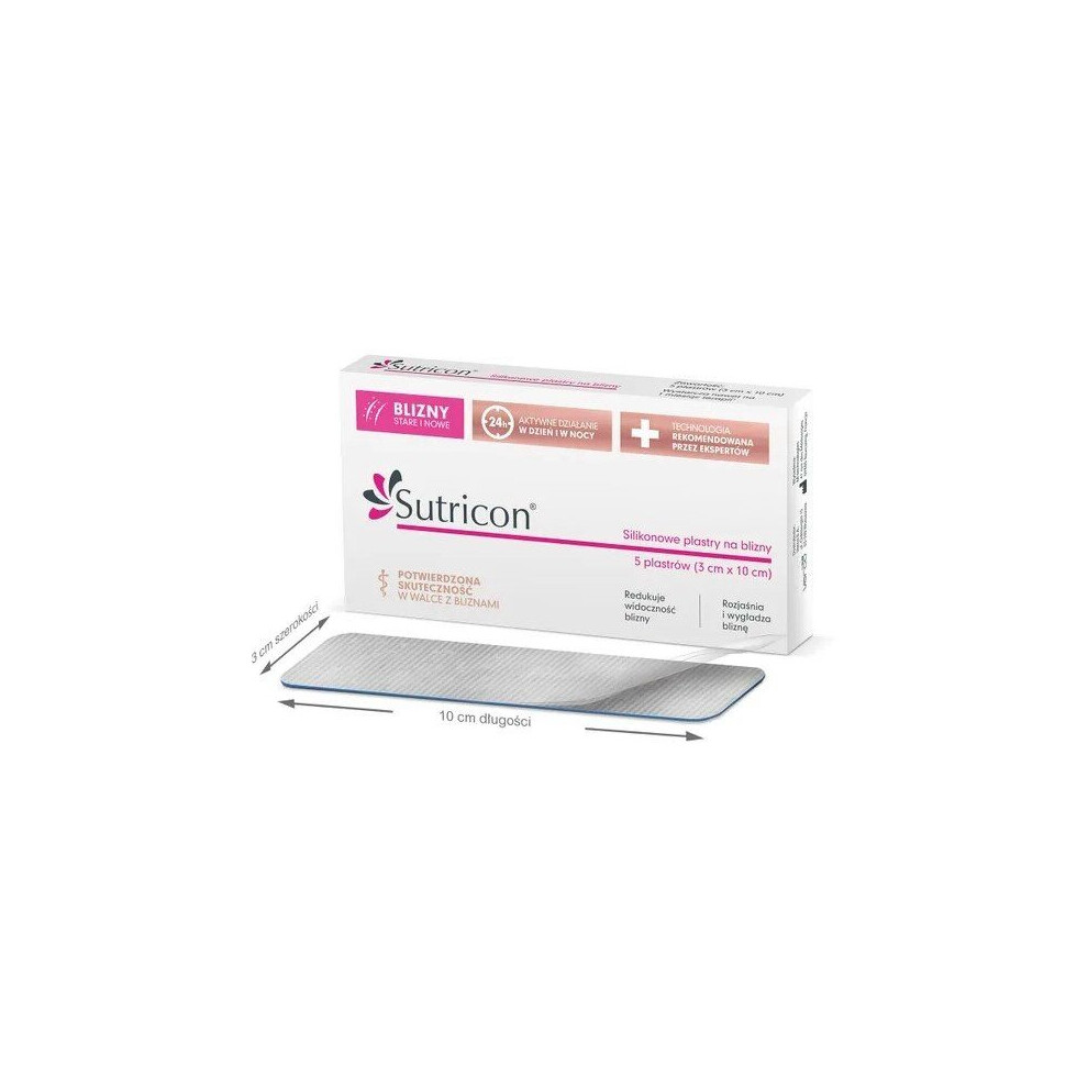 Verco Sutricon, Silicone Patches For Scars 3 Cm X 10 Cm, 5 Pieces, Blizny
