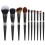 10PCS Black Matte Handle Eyebrow Brush 1