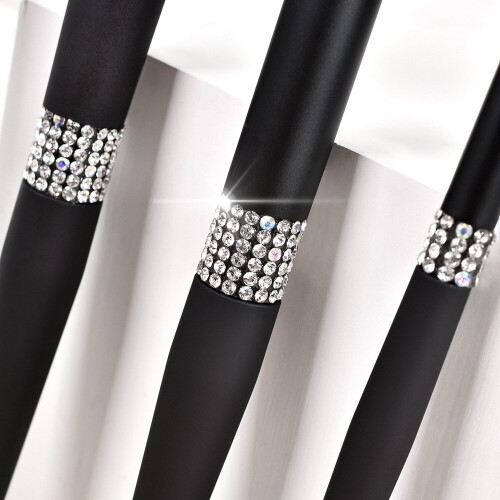 10PCS Black Matte Handle Eyebrow Brush 1
