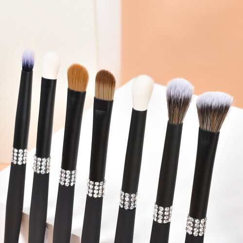 10PCS Black Matte Handle Eyebrow Brush 2