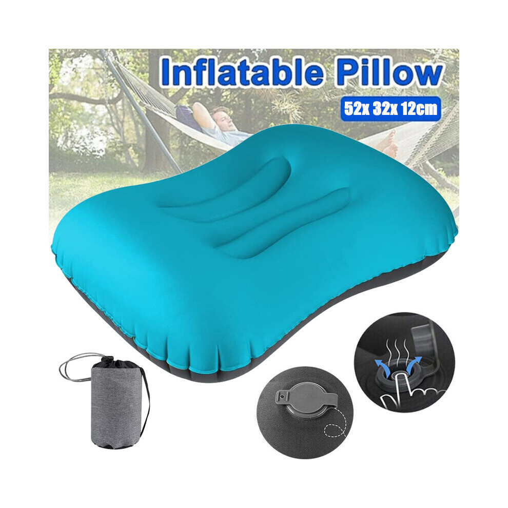 Ultralight Inflating Camping Pillow Small Travel Pillow w/ Storage Bag