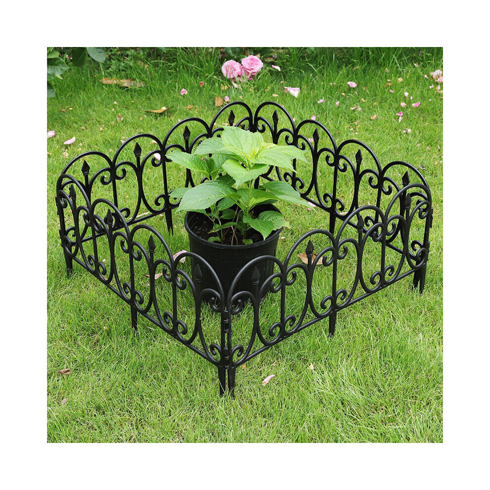 6Pcs Outdoor Picket Fence Decorative Garden Border Edging